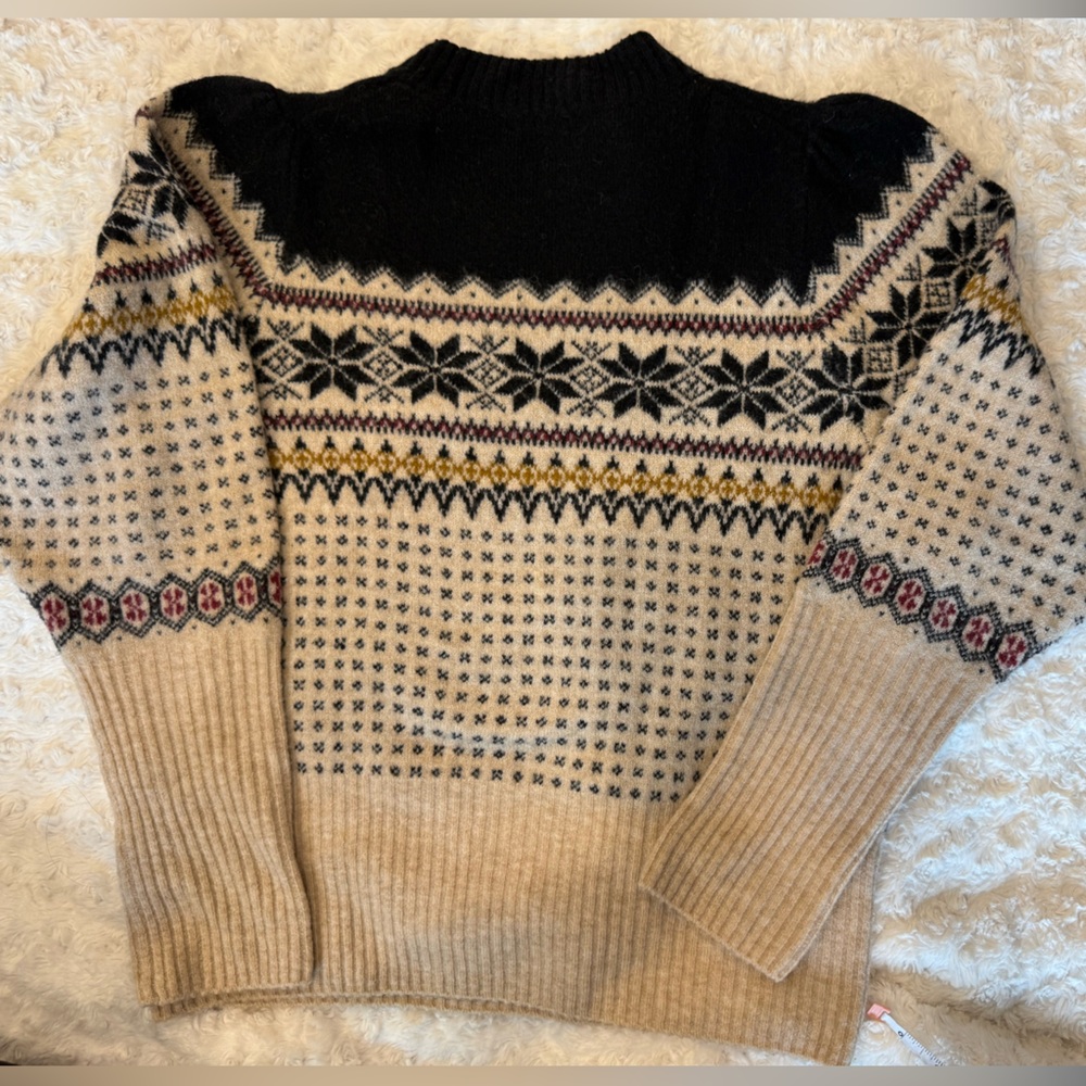 J.Crew Fair Isle Merino Wool Blend Sweater – Size M